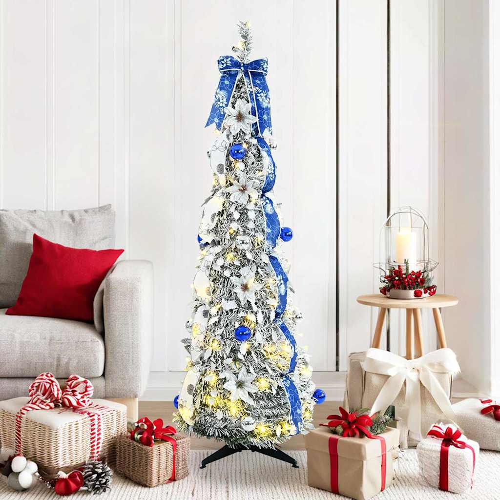 Artificial Christmas Tree with 100 LEDs Green 150 cm PVC